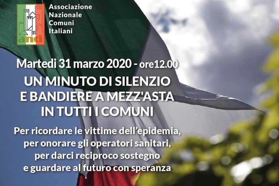 Oggi ore 12 Minuto di Silenzio e Bandiera a mezz’asta per le vittime da Coronavirus